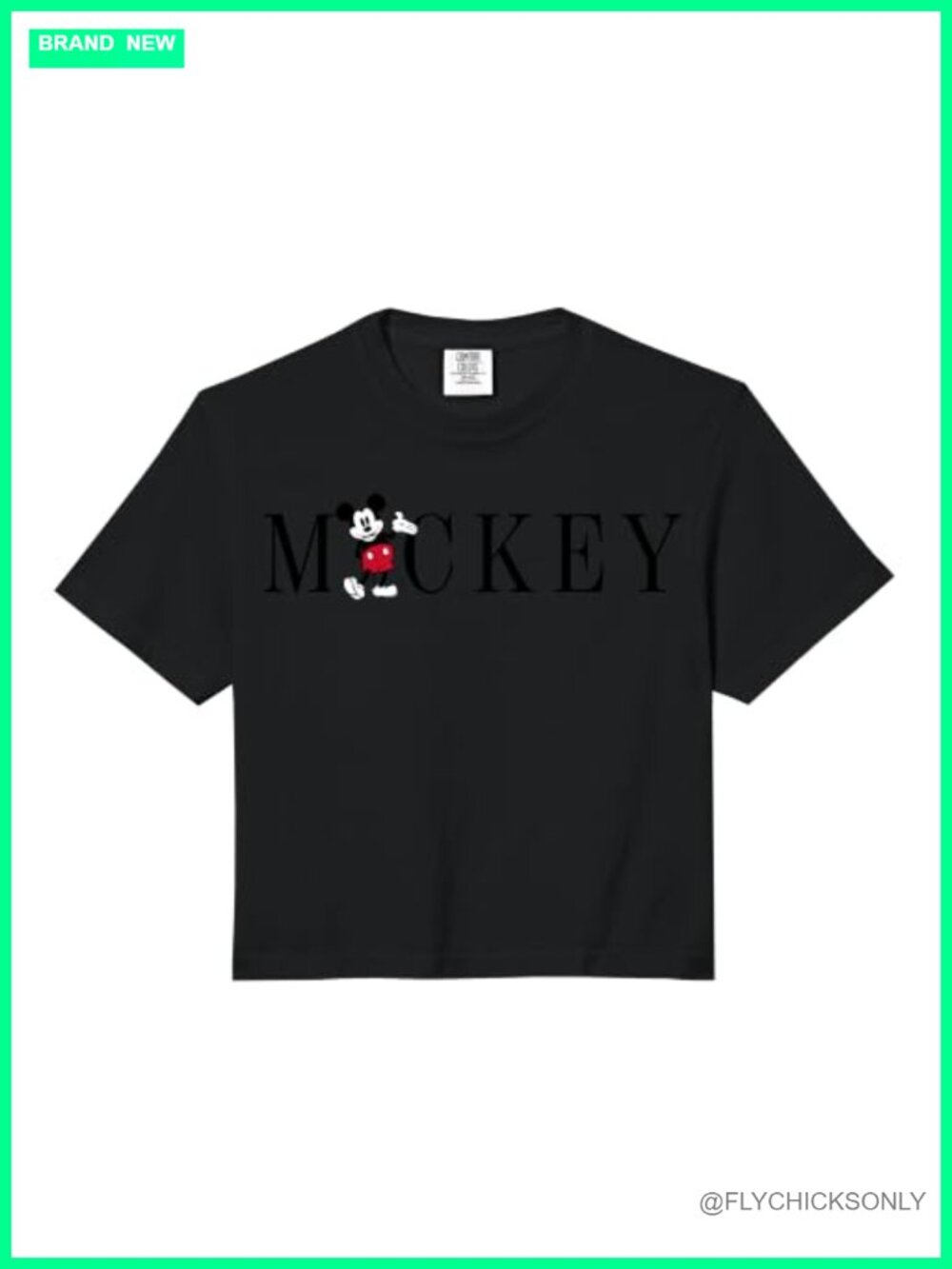 Disney Mickey Mouse Comfort Colors Boxy Fit Crop Top Tee